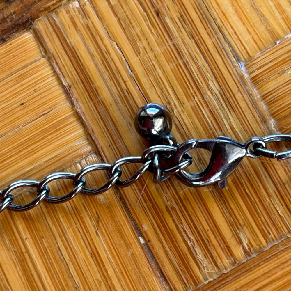 Boho Statement Necklace animal print glass beads, Modern Artisan Style - Picture 7 of 7